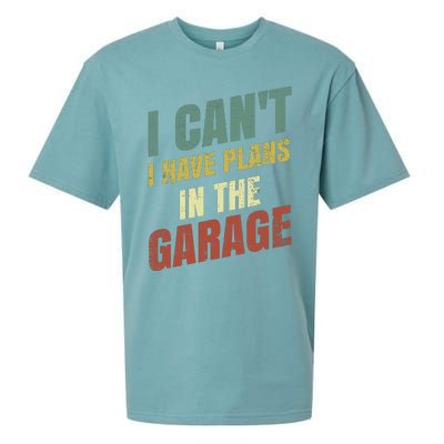 Funny Saying I CanT I Have Plans In The Garage Sueded Cloud Jersey T-Shirt