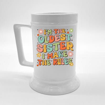 Funny Sibling IM The Oldest Sister I Make The Rules Beer Stein