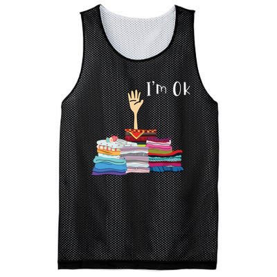 Funny Sewing Im Ok Hand Sewing Lovers Gift Mesh Reversible Basketball Jersey Tank