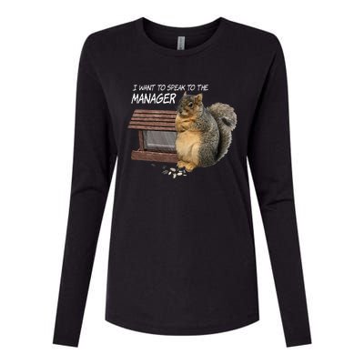 Funny Squirrel I Want To Speak To The Manager Womens Cotton Relaxed Long Sleeve T-Shirt