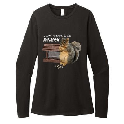 Funny Squirrel I Want To Speak To The Manager Womens CVC Long Sleeve Shirt