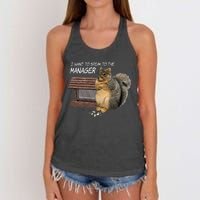 Funny Squirrel I Want To Speak To The Manager Women's Knotted Racerback Tank