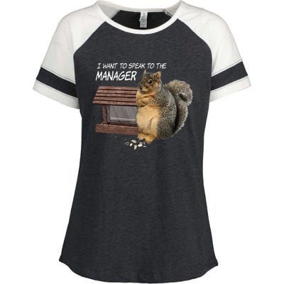 Funny Squirrel I Want To Speak To The Manager Enza Ladies Jersey Colorblock Tee