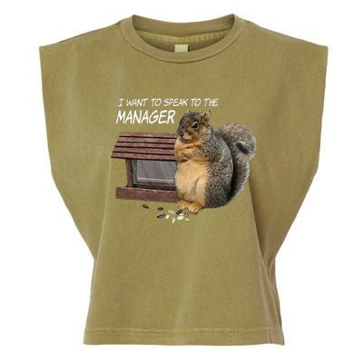 Funny Squirrel I Want To Speak To The Manager Garment-Dyed Women's Muscle Tee