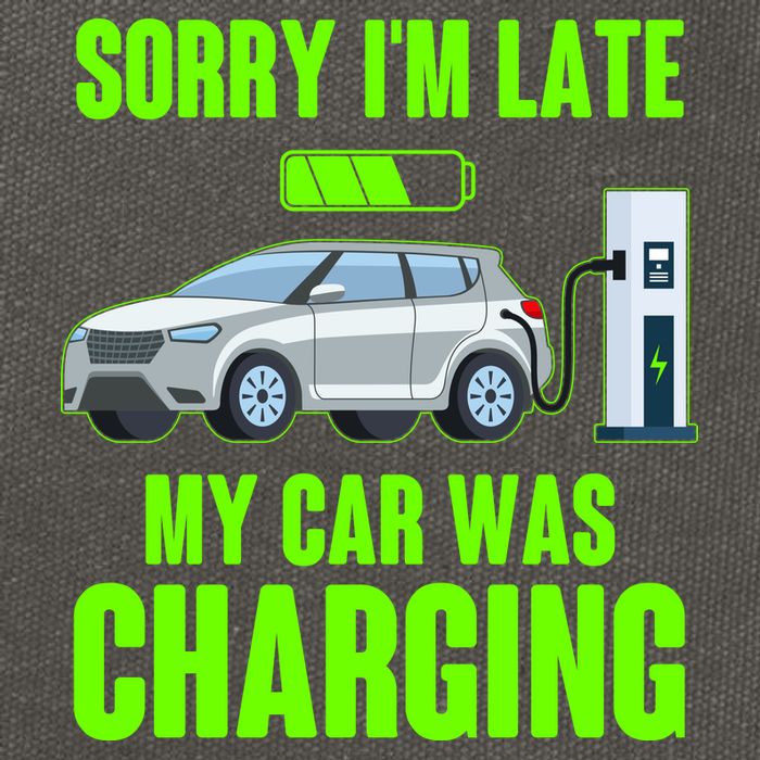 Funny Sorry Im Late My Car Was Charging Cotton Canvas Backpack