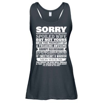 Funny Sorry I'm A Spoiled Wife Of Grumpy Old Husband Ladies Essential Flowy Tank