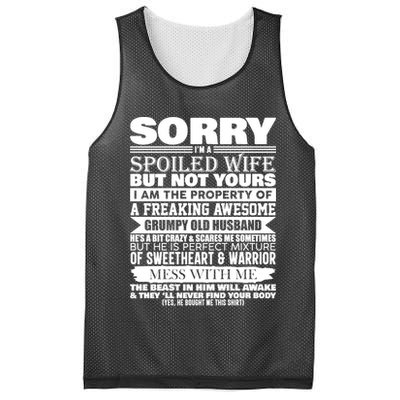 Funny Sorry I'm A Spoiled Wife Of Grumpy Old Husband Mesh Reversible Basketball Jersey Tank