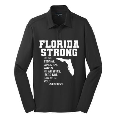 Florida Strong In The Storms Winds And Waves He Whispers Silk Touch Performance Long Sleeve Polo