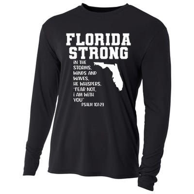 Florida Strong In The Storms Winds And Waves He Whispers Cooling Performance Long Sleeve Crew