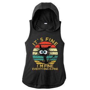 Funny Schwa I`ts Fine Im Fine Everything Is Fine Cat Ladies PosiCharge Tri-Blend Wicking Draft Hoodie Tank