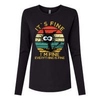 Funny Schwa I`ts Fine Im Fine Everything Is Fine Cat Womens Cotton Relaxed Long Sleeve T-Shirt