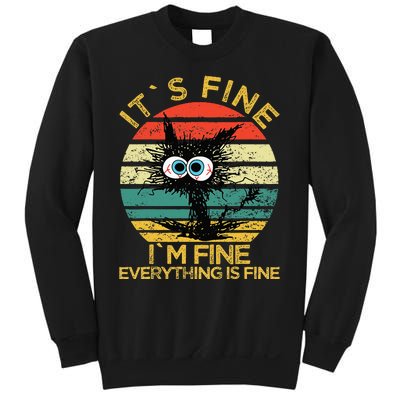 Funny Schwa I`ts Fine Im Fine Everything Is Fine Cat Sweatshirt