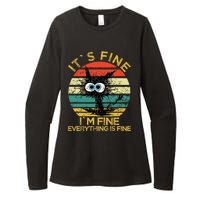 Funny Schwa I`ts Fine Im Fine Everything Is Fine Cat Womens CVC Long Sleeve Shirt