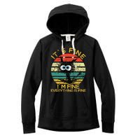 Funny Schwa I`ts Fine Im Fine Everything Is Fine Cat Women's Fleece Hoodie