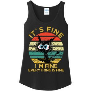 Funny Schwa I`ts Fine Im Fine Everything Is Fine Cat Ladies Essential Tank