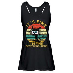 Funny Schwa I`ts Fine Im Fine Everything Is Fine Cat Ladies Essential Flowy Tank