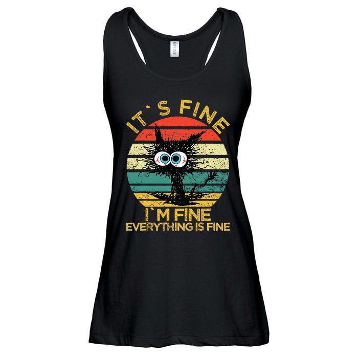 Funny Schwa I`ts Fine Im Fine Everything Is Fine Cat Ladies Essential Flowy Tank