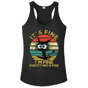 Funny Schwa I`ts Fine Im Fine Everything Is Fine Cat Ladies PosiCharge Competitor Racerback Tank