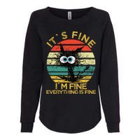 Funny Schwa I`ts Fine Im Fine Everything Is Fine Cat Womens California Wash Sweatshirt