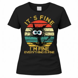 Funny Schwa I`ts Fine Im Fine Everything Is Fine Cat Women's T-Shirt