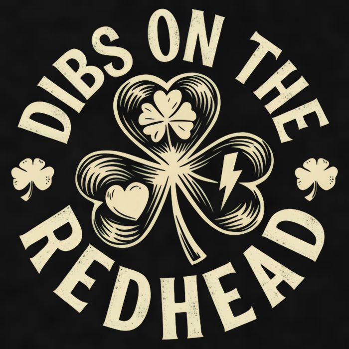 Funny Shamrock Irish St Patricks Day Dibs On The Redhead Ladies PosiCharge Tri-Blend Wicking Tank