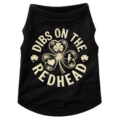 Funny Shamrock Irish St Patricks Day Dibs On The Redhead Doggie Tank