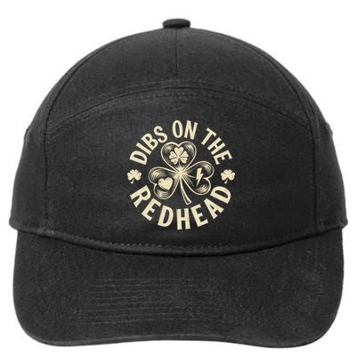 Funny Shamrock Irish St Patricks Day Dibs On The Redhead 7-Panel Snapback Hat