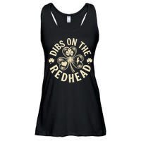 Funny Shamrock Irish St Patricks Day Dibs On The Redhead Ladies Essential Flowy Tank