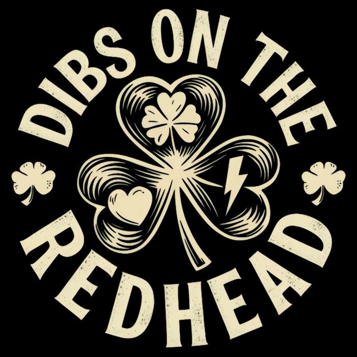 Funny Shamrock Irish St Patricks Day Dibs On The Redhead Flatbill Hat