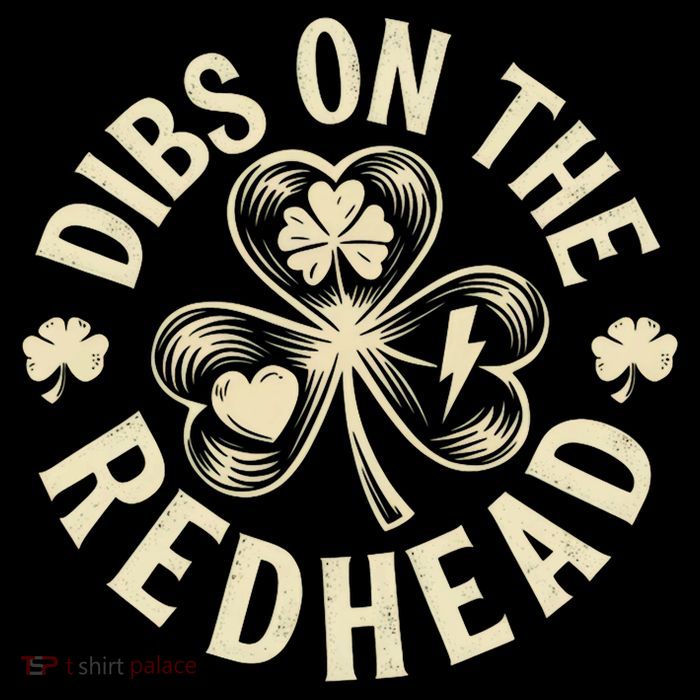 Funny Shamrock Irish St Patricks Day Dibs On The Redhead Sustainable Beanie