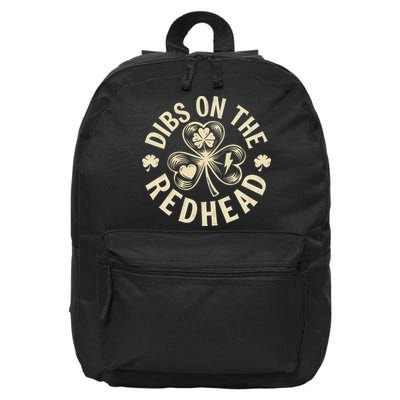 Funny Shamrock Irish St Patricks Day Dibs On The Redhead 16 in Basic Backpack