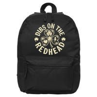 Funny Shamrock Irish St Patricks Day Dibs On The Redhead 16 in Basic Backpack