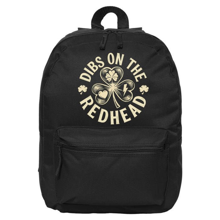 Funny Shamrock Irish St Patricks Day Dibs On The Redhead 16 in Basic Backpack