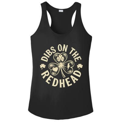 Funny Shamrock Irish St Patricks Day Dibs On The Redhead Ladies PosiCharge Competitor Racerback Tank
