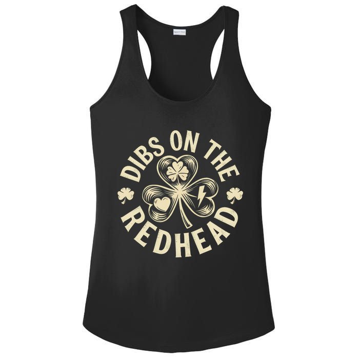 Funny Shamrock Irish St Patricks Day Dibs On The Redhead Ladies PosiCharge Competitor Racerback Tank