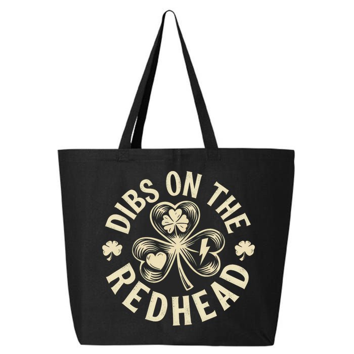 Funny Shamrock Irish St Patricks Day Dibs On The Redhead 25L Jumbo Tote