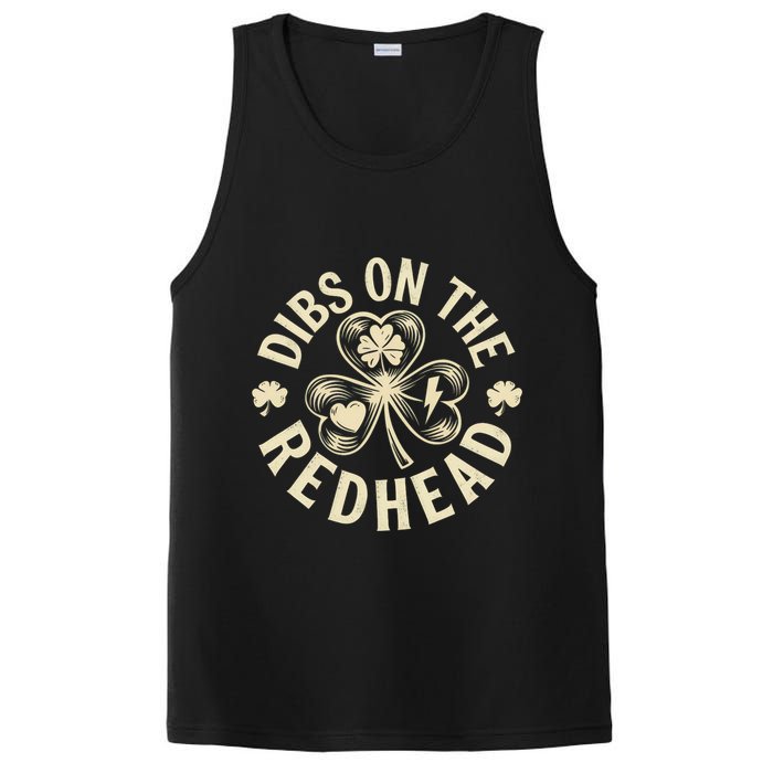 Funny Shamrock Irish St Patricks Day Dibs On The Redhead PosiCharge Competitor Tank
