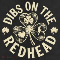 Funny Shamrock Irish St Patricks Day Dibs On The Redhead Trucker Hat