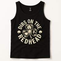 Funny Shamrock Irish St Patricks Day Dibs On The Redhead Tank Top