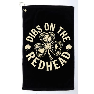 Funny Shamrock Irish St Patricks Day Dibs On The Redhead Golf Towel
