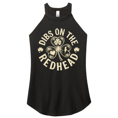Funny Shamrock Irish St Patricks Day Dibs On The Redhead Women's Perfect Tri Rocker Tank