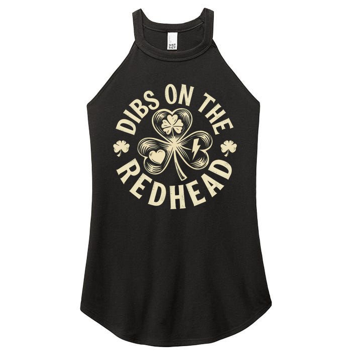 Funny Shamrock Irish St Patricks Day Dibs On The Redhead Women's Perfect Tri Rocker Tank