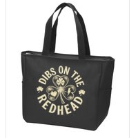 Funny Shamrock Irish St Patricks Day Dibs On The Redhead Zip Tote Bag