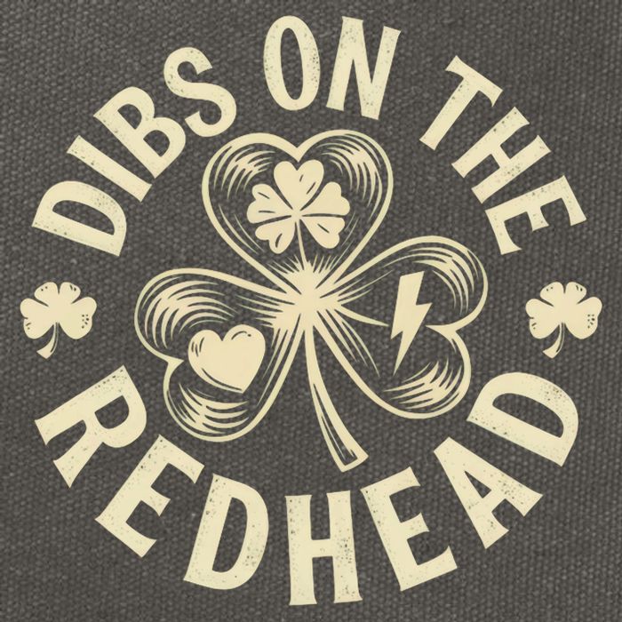 Funny Shamrock Irish St Patricks Day Dibs On The Redhead Cotton Canvas Backpack
