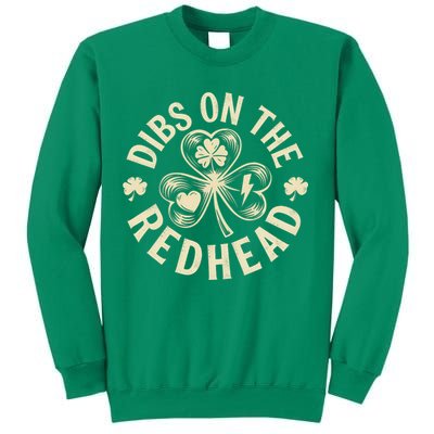 Funny Shamrock Irish St Patricks Day Dibs On The Redhead Sweatshirt