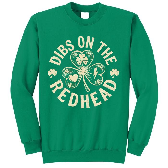 Funny Shamrock Irish St Patricks Day Dibs On The Redhead Sweatshirt