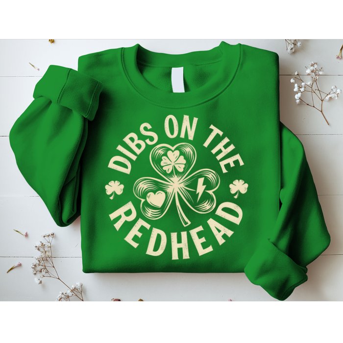 Funny Shamrock Irish St Patricks Day Dibs On The Redhead Sweatshirt