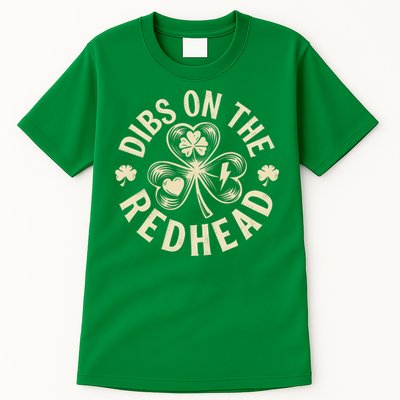 Funny Shamrock Irish St Patricks Day Dibs On The Redhead Tall T-Shirt