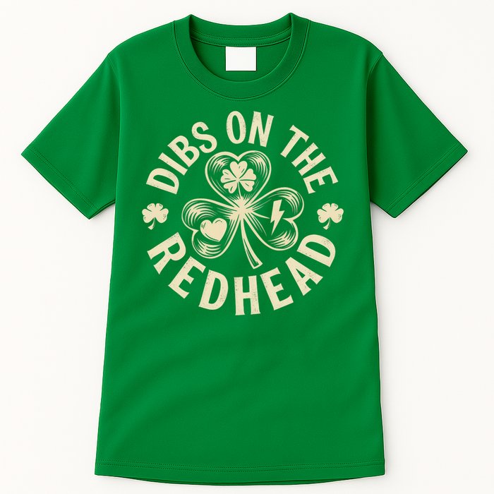 Funny Shamrock Irish St Patricks Day Dibs On The Redhead Tall T-Shirt
