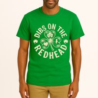 Funny Shamrock Irish St Patricks Day Dibs On The Redhead Tall T-Shirt